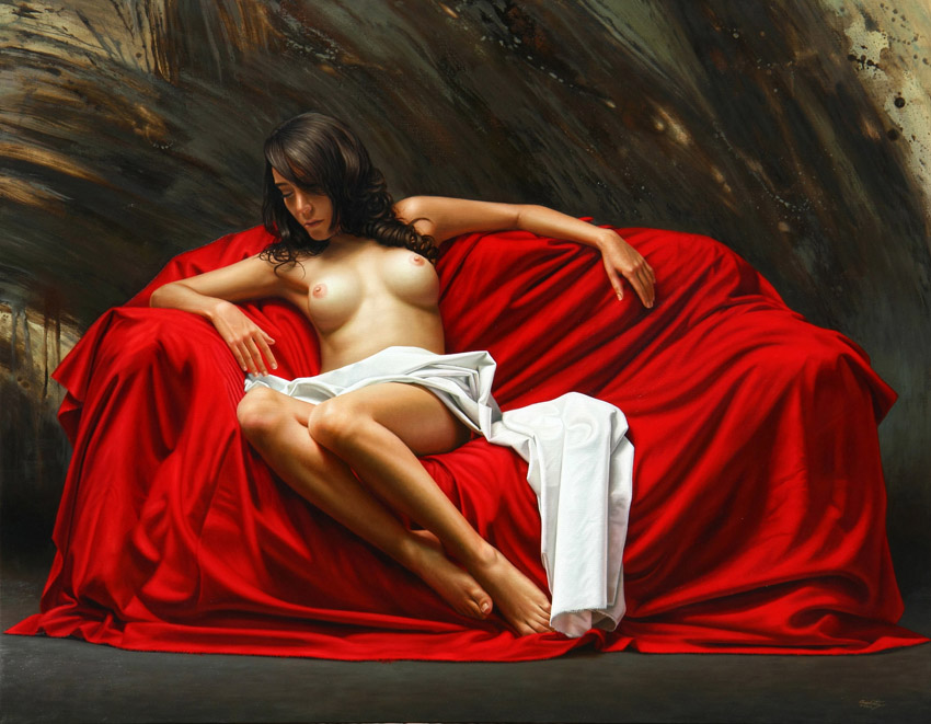 Hyper Realistic Nude Paintings. artist Omar Ortiz